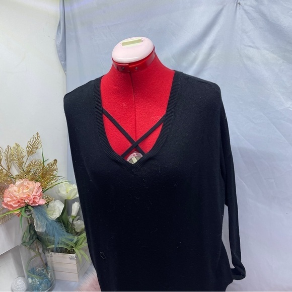 Suzy sher sweater dress knitted black with pockets - Picture 1 of 16